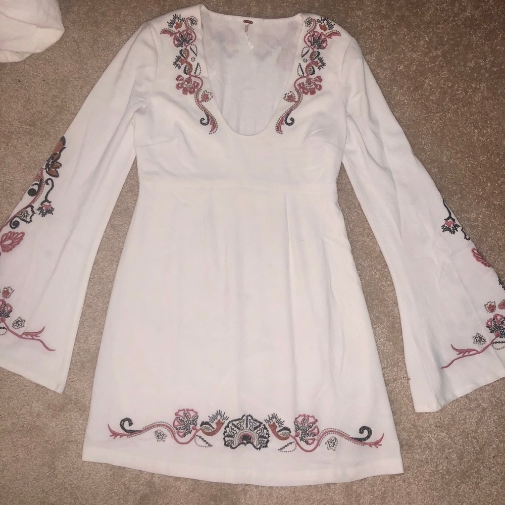 Free People White Floral Dress